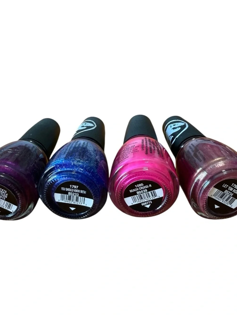 China Glaze Nail Polish Lot of 4 Beach Cruise Purple Fiction &2 Jurassic Colors